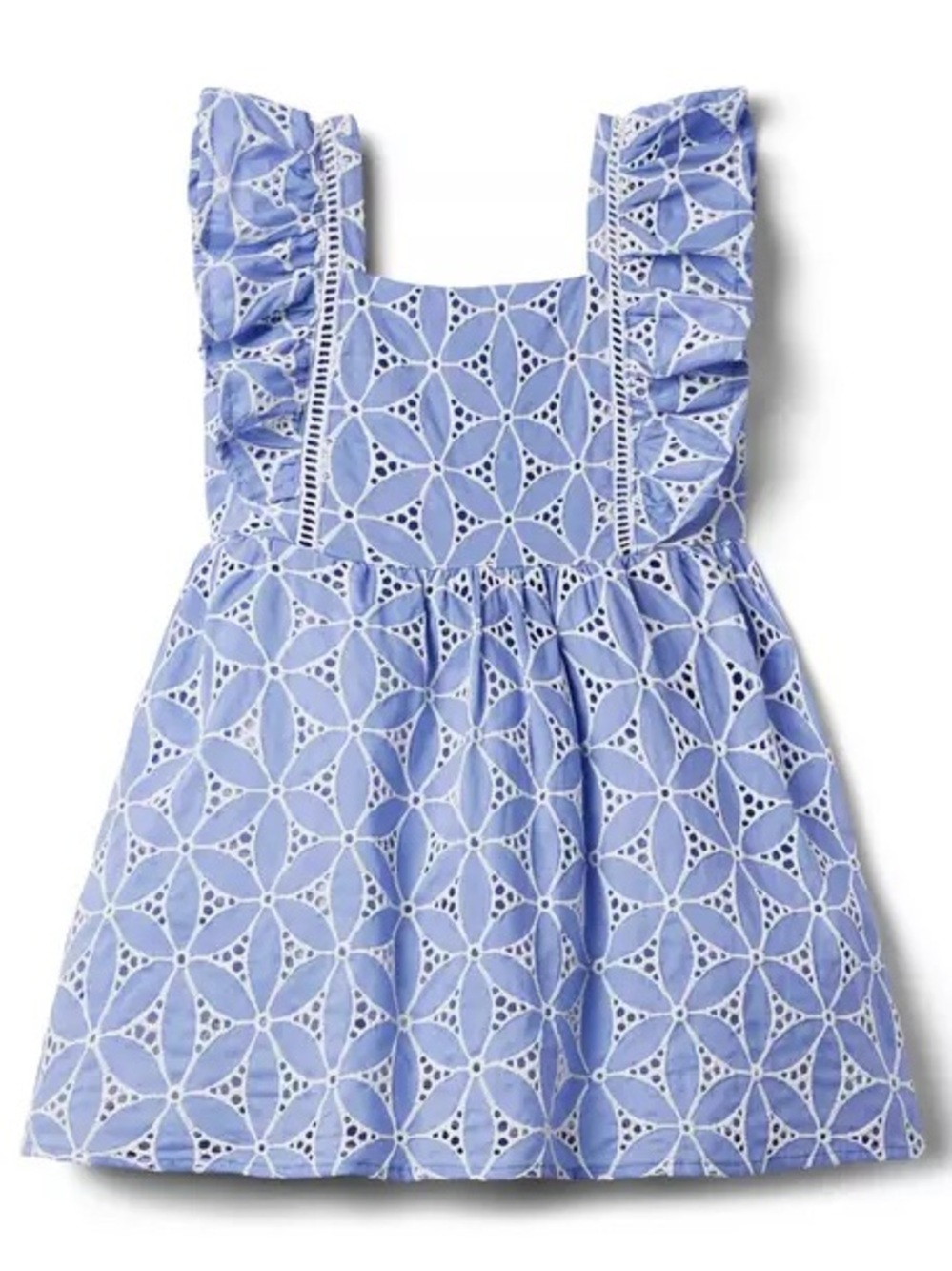 Janie and Jack Periwinkle Eyelet Petal Ruffle Dress Size 6